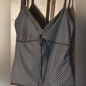 SHEIN Comfortcana Women's Black & White Polka Dot Print Tie Strap Camisole